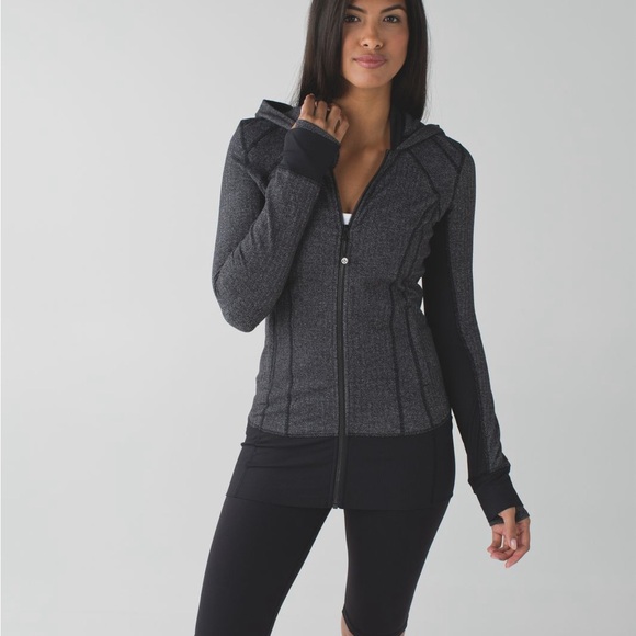 lululemon athletica Jackets & Blazers - lululemon athletica Black Heather Full-Zip Hooded Jacket